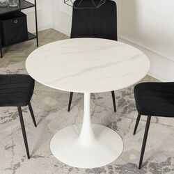 Masa Mebel Elite Sander 73x90 (White Marble)