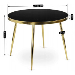 Masa Mebel Elite Tinga 100 (Black/Gold) Thumb