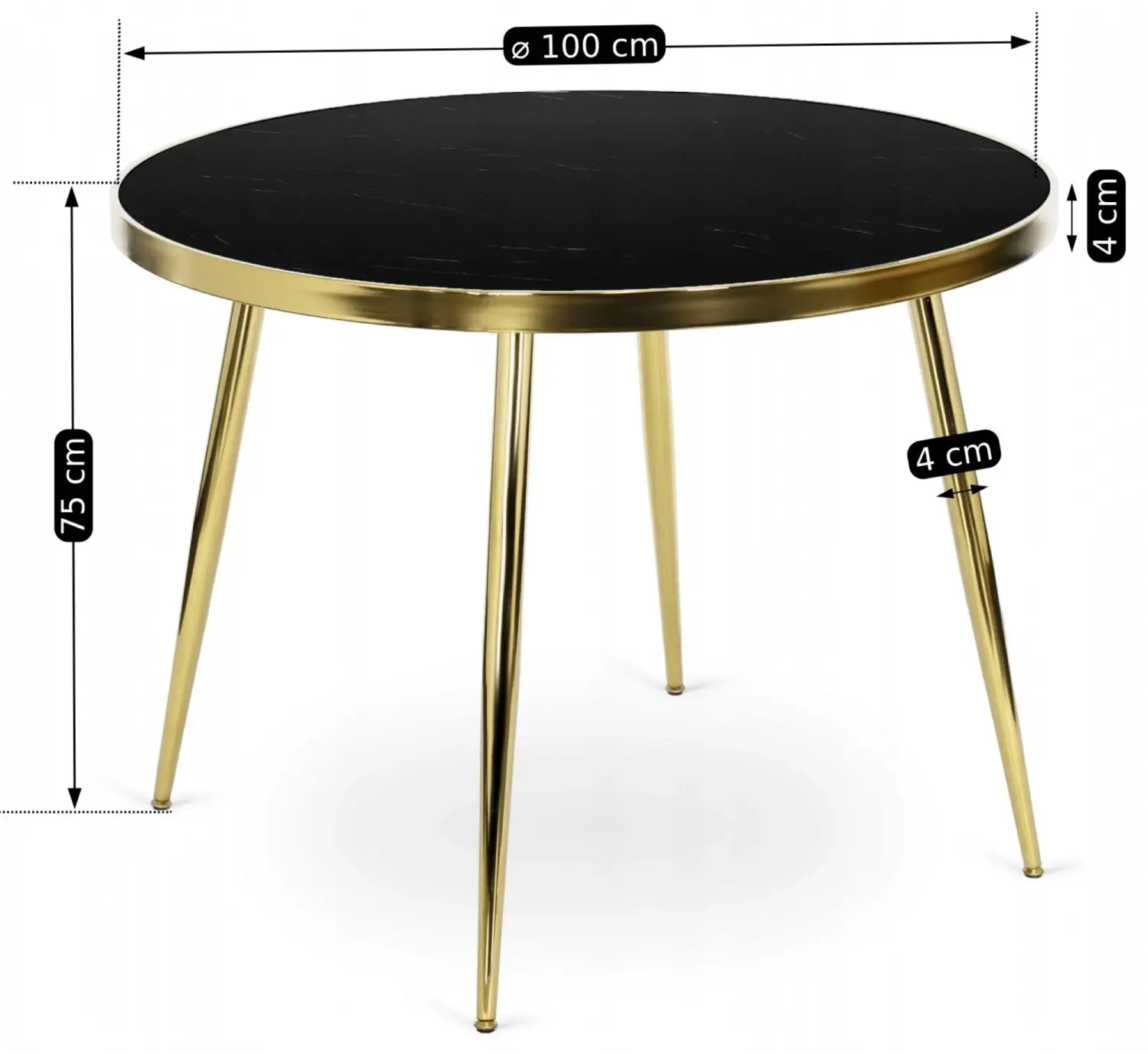 Masa Mebel Elite Tinga 100 (Black/Gold)