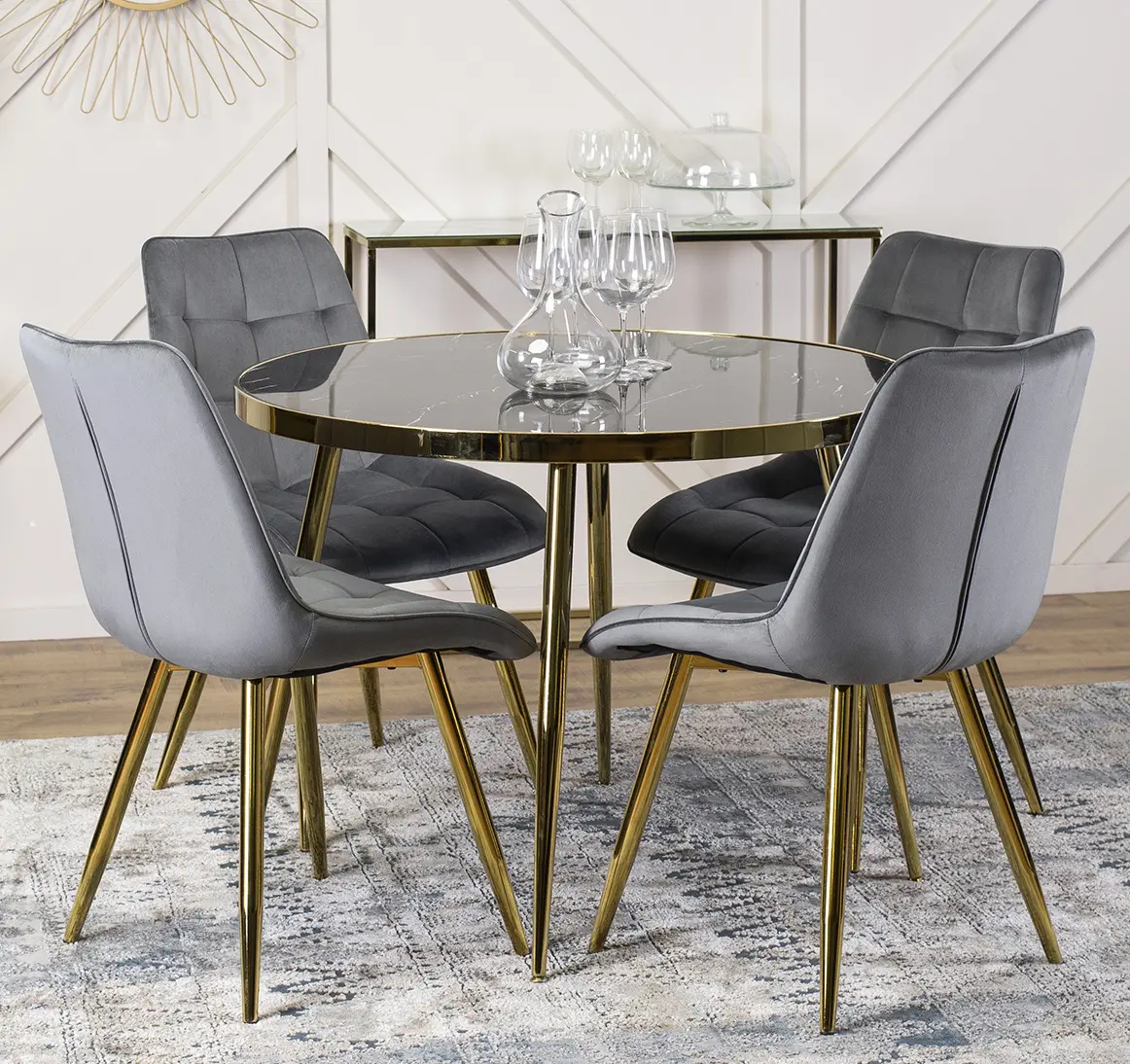 Masa Mebel Elite Tinga 100 (Black/Gold)