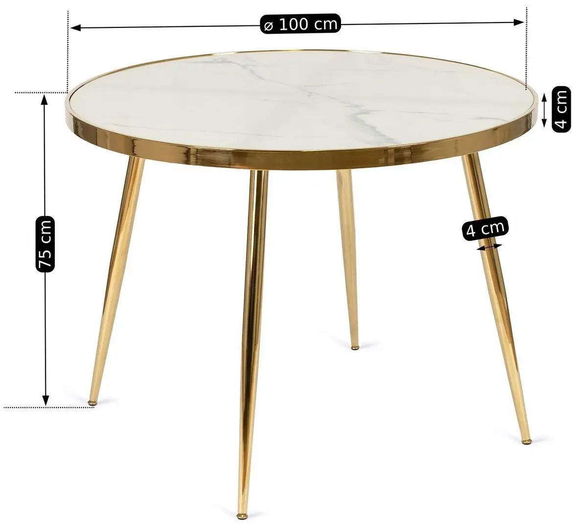 Стол Mebel Elite Tinga 100 (White Marble/Golden)