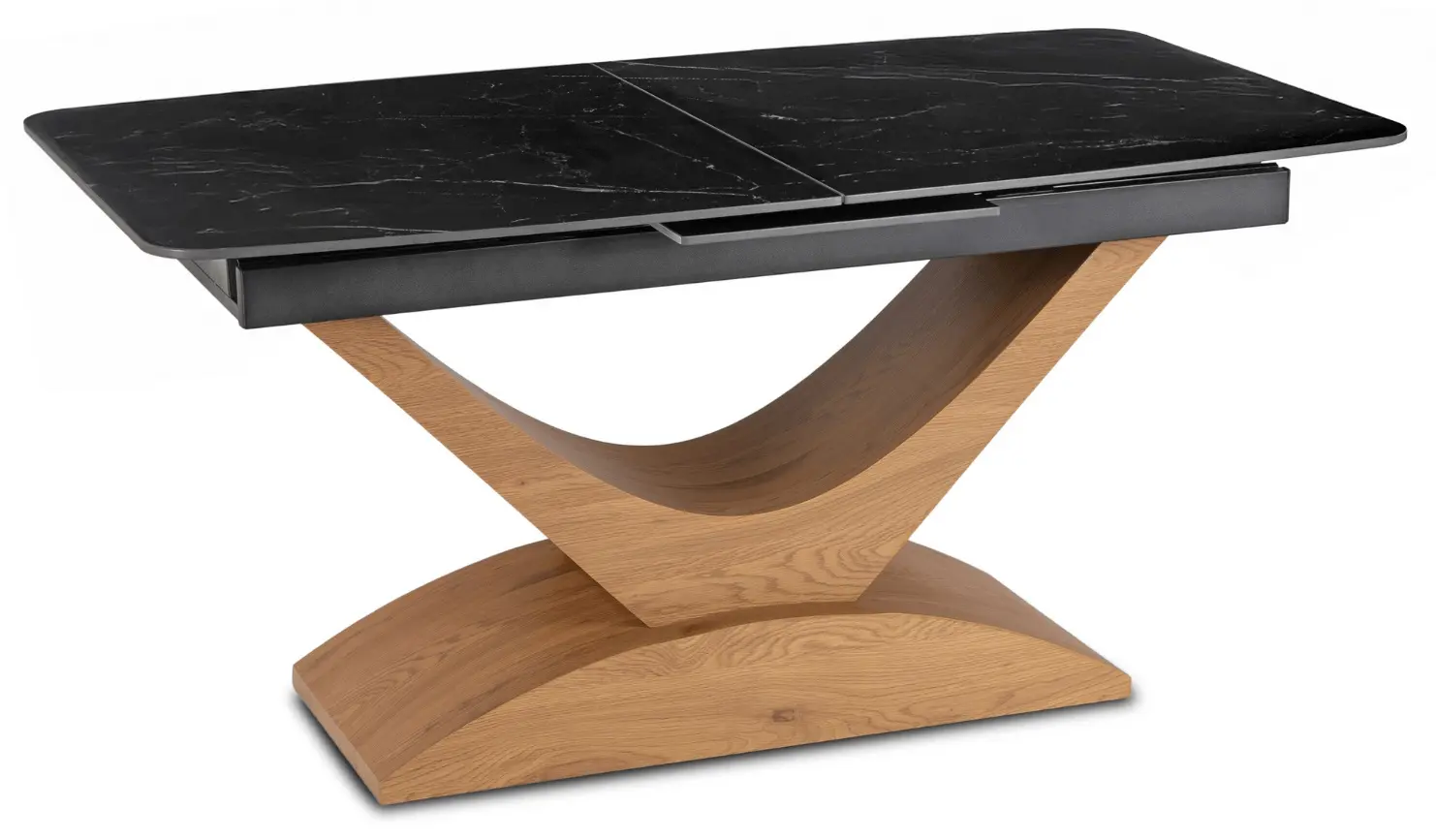 Masa extensibila Mebel Elite Alicante 160/200 (Black Marble/Oak)