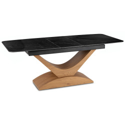 Masa extensibila Mebel Elite Alicante 160/200 (Black Marble/Oak) Thumb