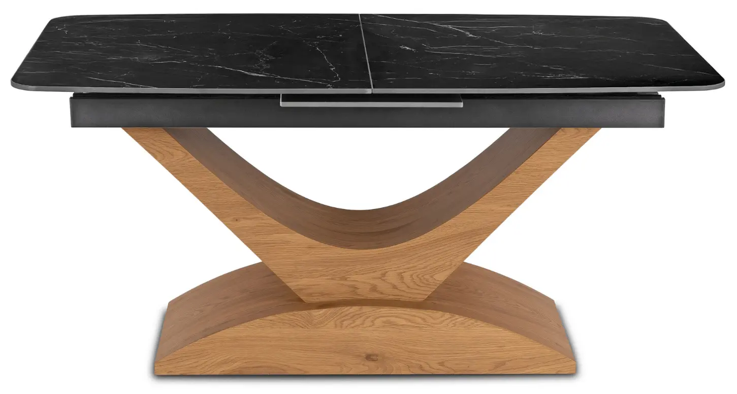 Masa extensibila Mebel Elite Alicante 160/200 (Black Marble/Oak)
