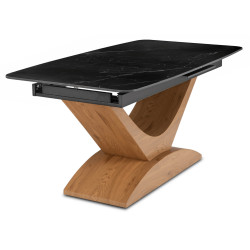 Masa extensibila Mebel Elite Alicante 160/200 (Black Marble/Oak) Thumb