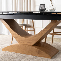 Masa extensibila Mebel Elite Alicante 160/200 (Black Marble/Oak) Thumb