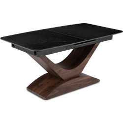 Стол раскладной Mebel Elite Alicante 160/200 (Black Marble/Walnut) Thumb