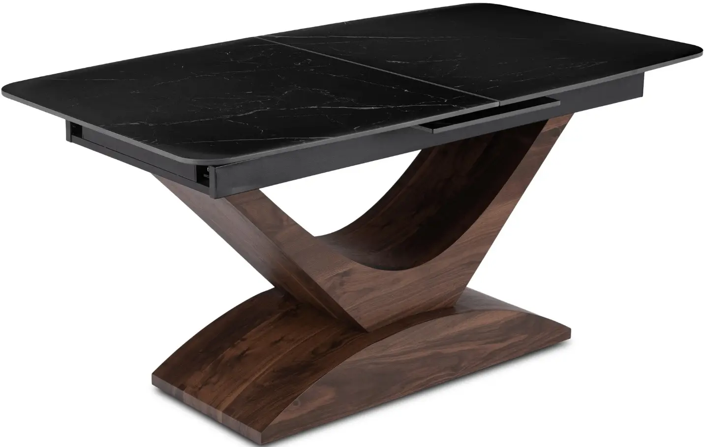 Стол раскладной Mebel Elite Alicante 160/200 (Black Marble/Walnut) - 3