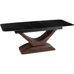 Стол раскладной Mebel Elite Alicante 160/200 (Black Marble/Walnut) Thumb