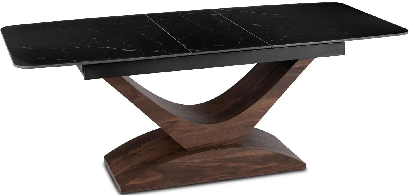 Стол раскладной Mebel Elite Alicante 160/200 (Black Marble/Walnut) - 4