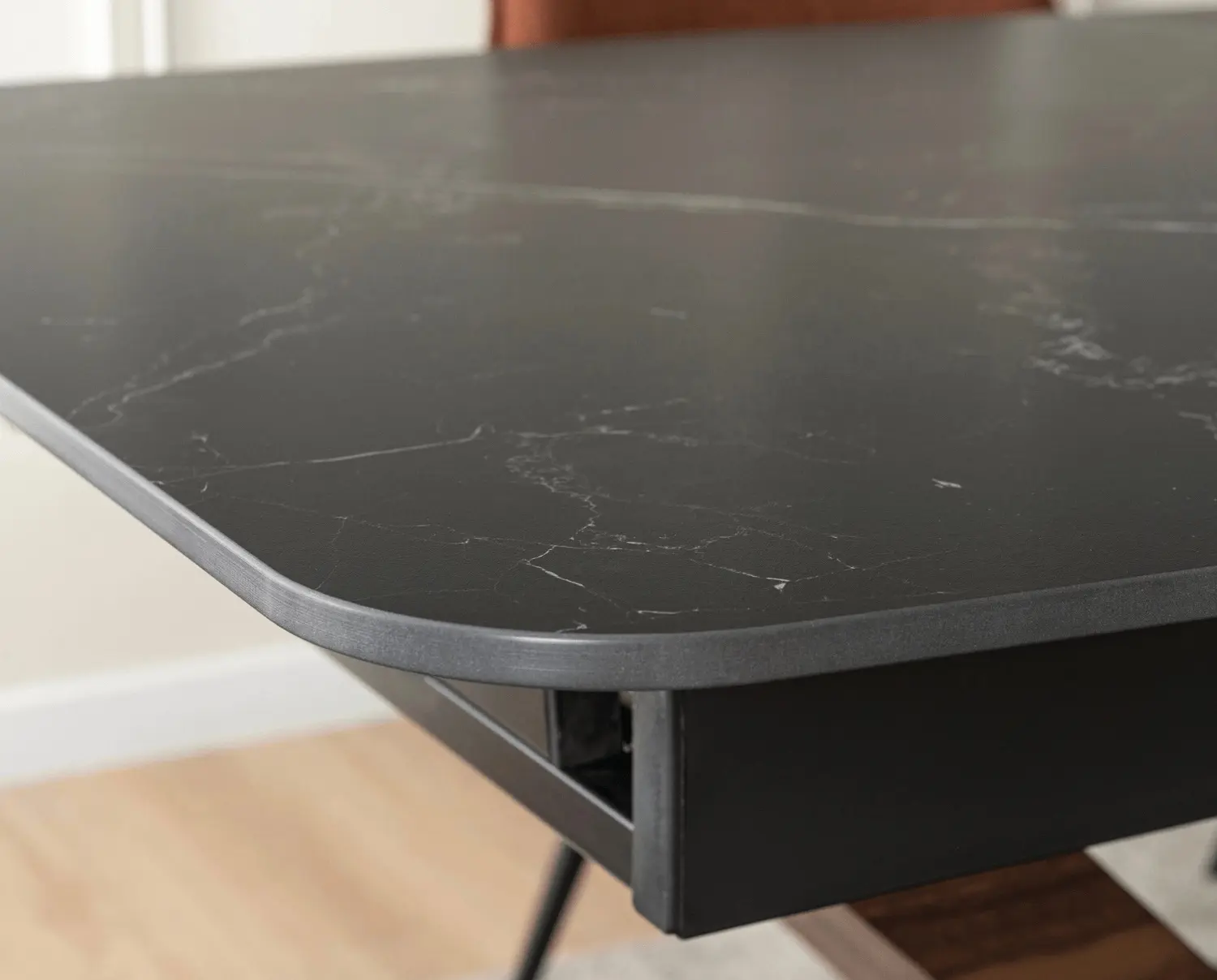 Стол раскладной Mebel Elite Alicante 160/200 (Black Marble/Walnut) - 5