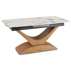 Стол раскладной Mebel Elite Alicante 160/200 (White Marble/Oak) Thumb
