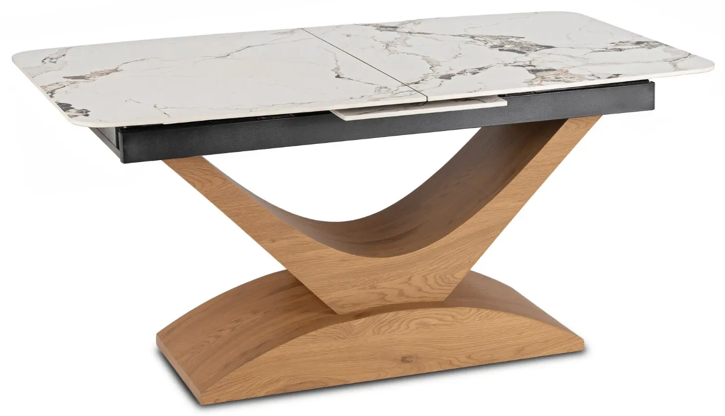 Стол раскладной Mebel Elite Alicante 160/200 (White Marble/Oak)