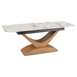 Стол раскладной Mebel Elite Alicante 160/200 (White Marble/Oak) Thumb