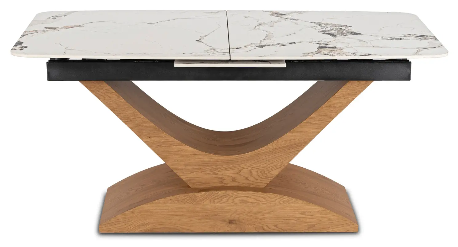 Стол раскладной Mebel Elite Alicante 160/200 (White Marble/Oak)