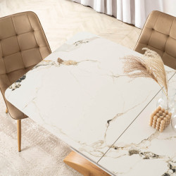 Стол раскладной Mebel Elite Alicante 160/200 (White Marble/Oak) Thumb