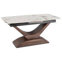 Стол раскладной Mebel Elite Alicante 160/200 (White Marble/Walnut) Thumb