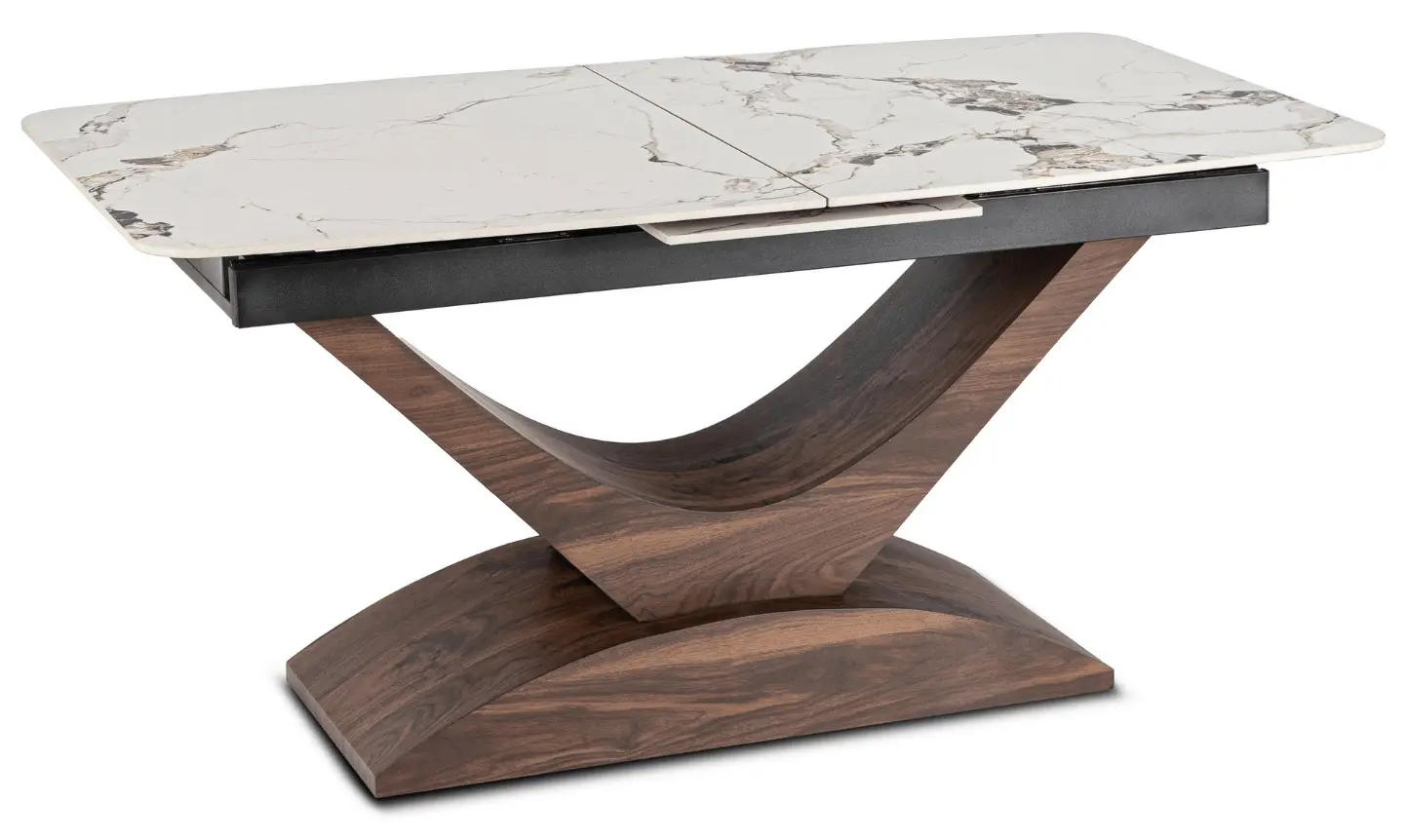 Стол раскладной Mebel Elite Alicante 160/200 (White Marble/Walnut) - 2