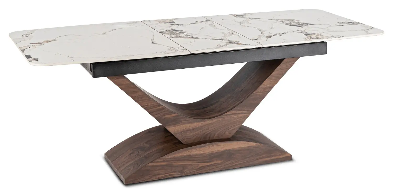 Стол раскладной Mebel Elite Alicante 160/200 (White Marble/Walnut) - 3