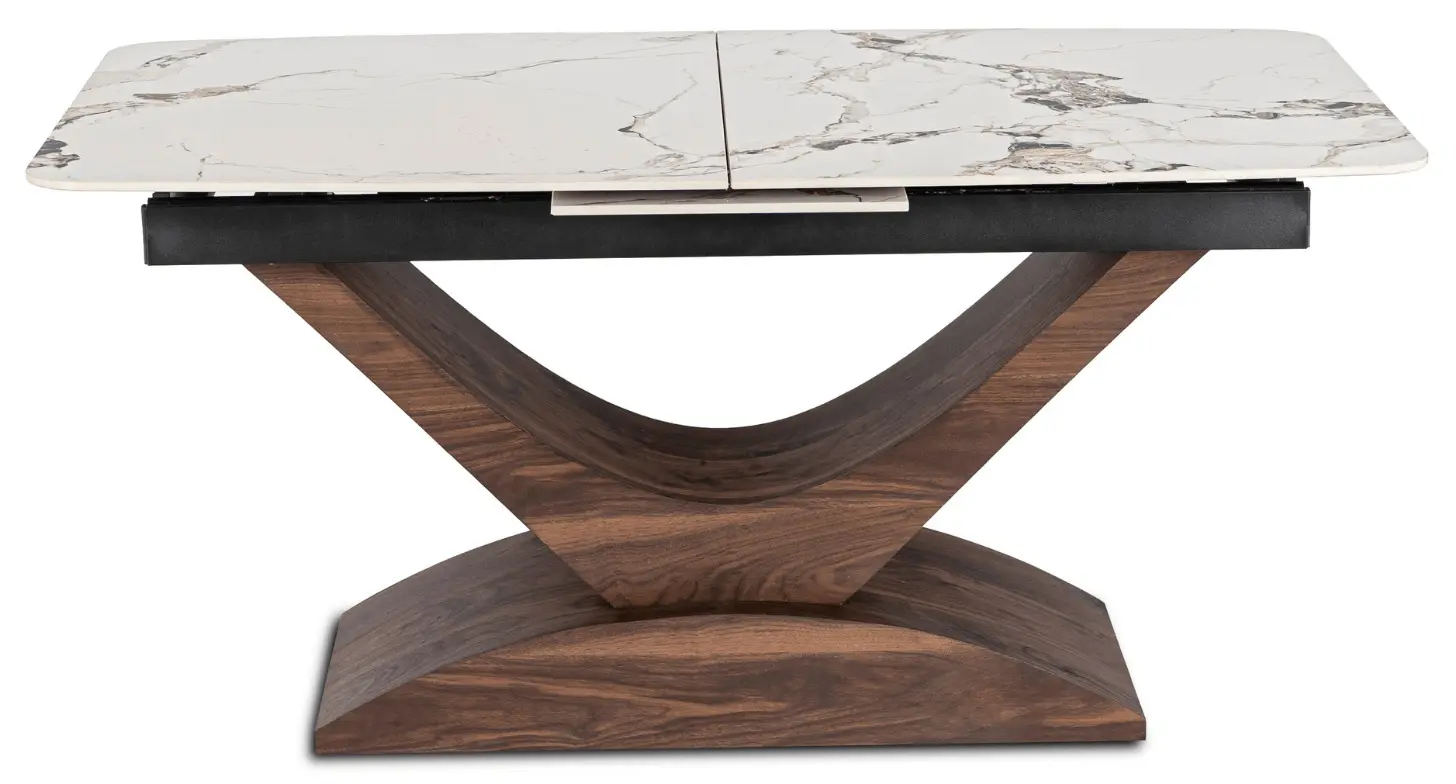 Стол раскладной Mebel Elite Alicante 160/200 (White Marble/Walnut) - 4