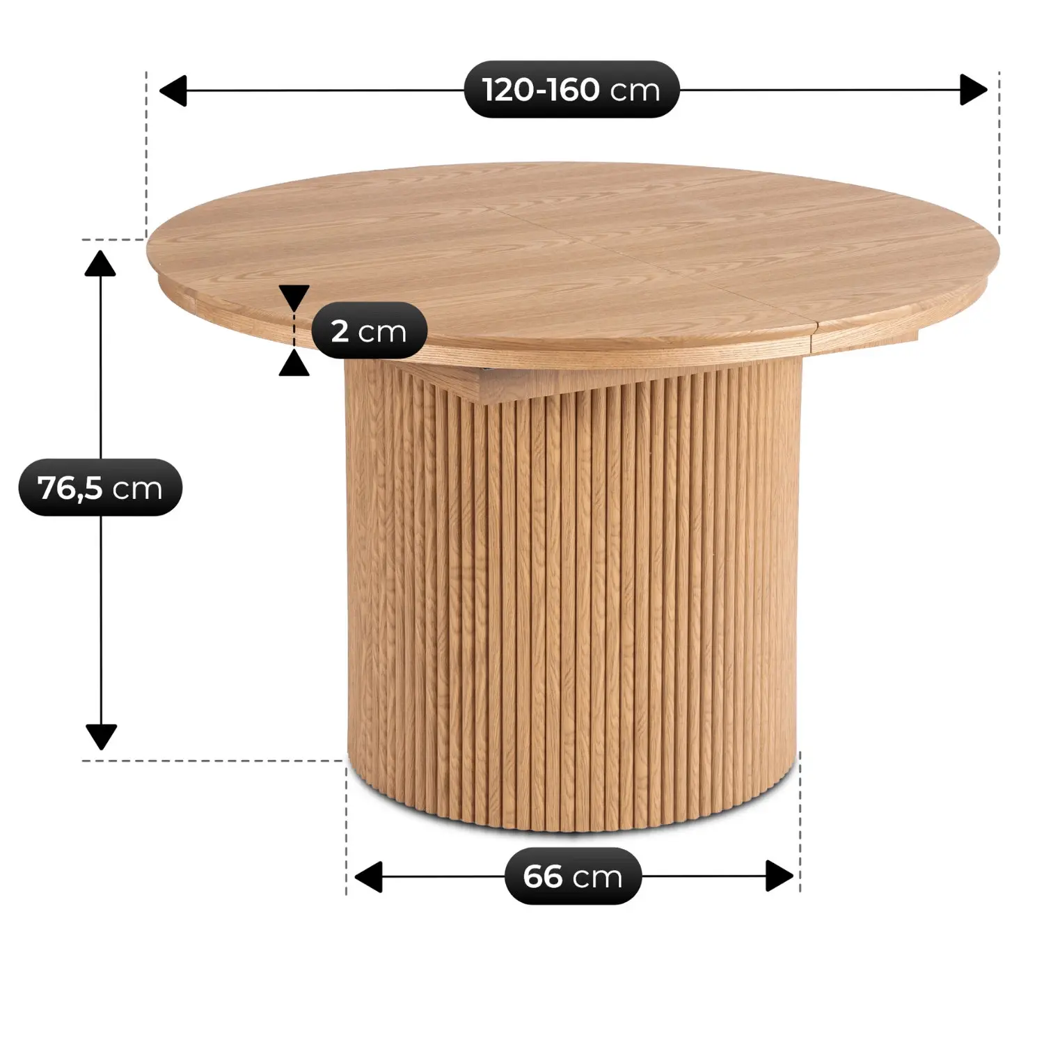 Masa extensibila Mebel Elite Aurelio 120-160 (Oak) - 7