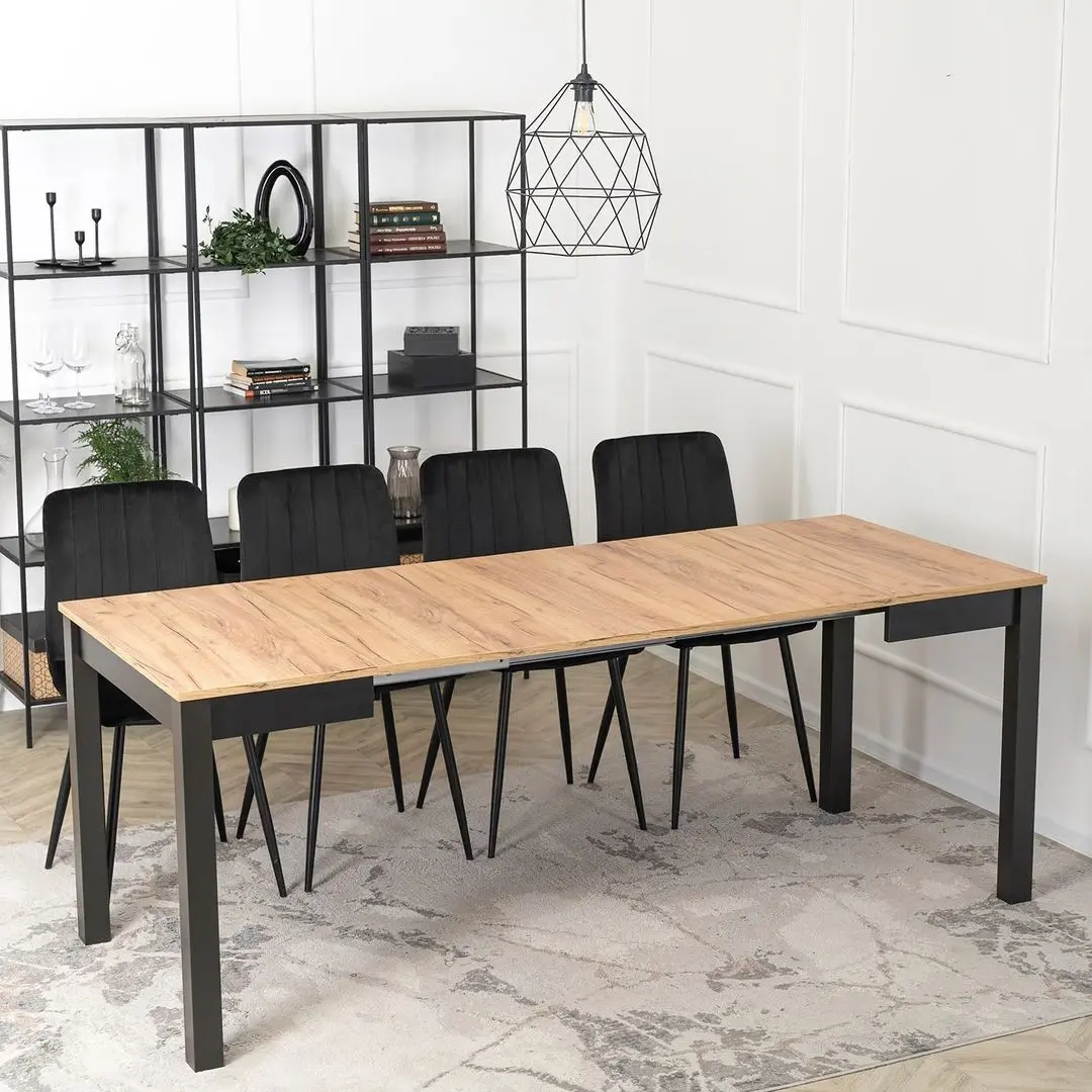 Masa extensibila Mebel Elite Ben 80/140/200x76 (Craft Oak)