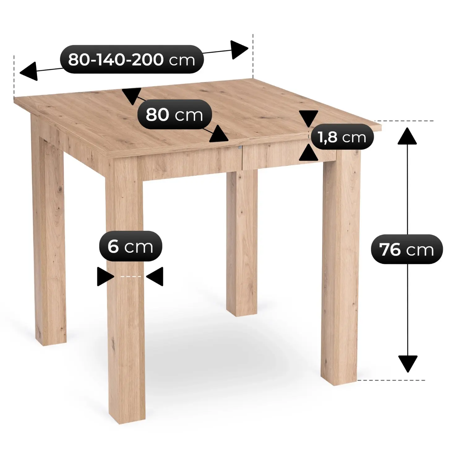 Masa extensibila Mebel Elite BEN 80-200 (Artisan Oak) - 6