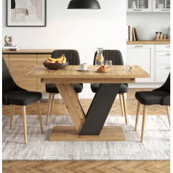 Стол раскладной Mebel Elite Clark 120/160 (Artisan Oak/Black)