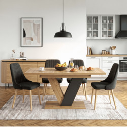 Стол раскладной Mebel Elite Clark 120/160 (Artisan Oak/Black) Thumb