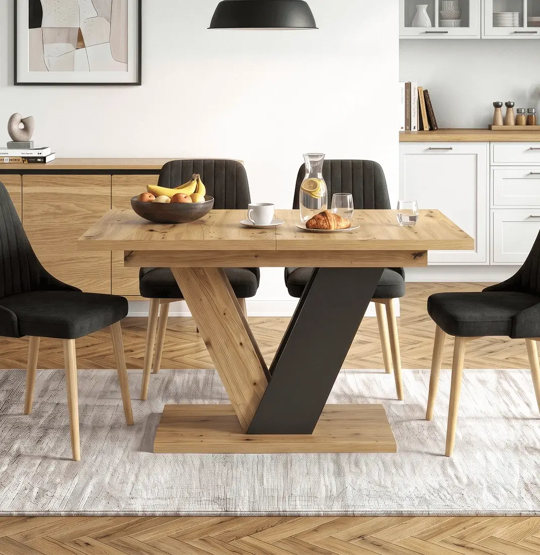 Стол раскладной Mebel Elite Clark 120/160 (Artisan Oak/Black)
