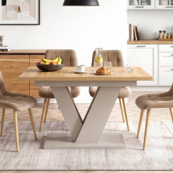 Стол раскладной Mebel Elite Clark 120-160 (Artisan Oak/Cashmere)