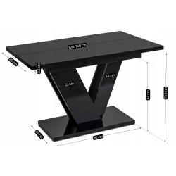 Masa extensibila Mebel Elite Clark 120/160 (Black Gloss) Thumb