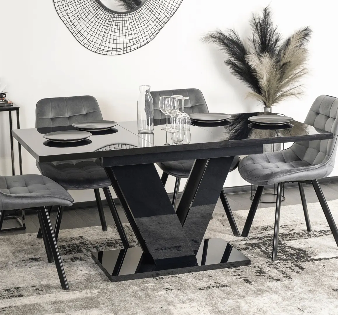 Masa extensibila Mebel Elite Clark 120/160 (Black Gloss)