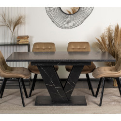 Masa extensibila Mebel Elite Clark 120/160 (Black Marble)