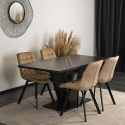 Masa extensibila Mebel Elite Clark 120/160 (Black Marble) Thumb