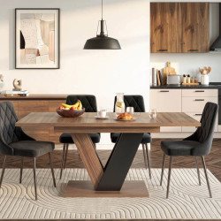 Стол раскладной Mebel Elite Clark 120-160 (Walnut/Black)