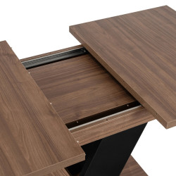 Стол раскладной Mebel Elite Clark 120-160 (Walnut/Black) Thumb