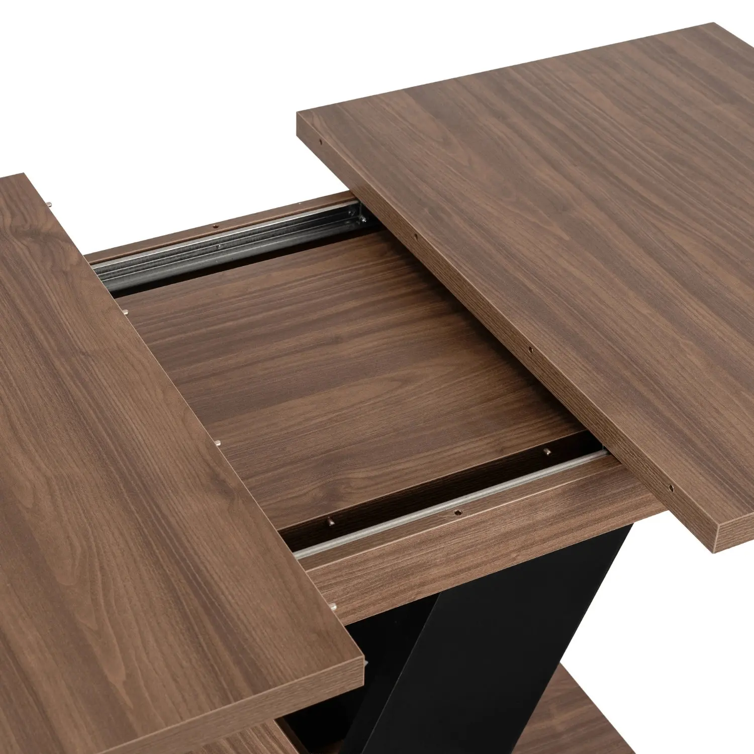 Стол раскладной Mebel Elite Clark 120-160 (Walnut/Black) - 7