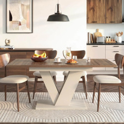 Стол раскладной Mebel Elite Clark 120-160 (Walnut/Cashmere)