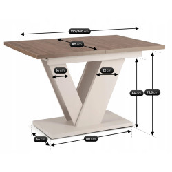 Стол раскладной Mebel Elite Clark 120-160 (Walnut/Cashmere) Thumb