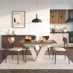Стол раскладной Mebel Elite Clark 120-160 (Walnut/Cashmere) Thumb