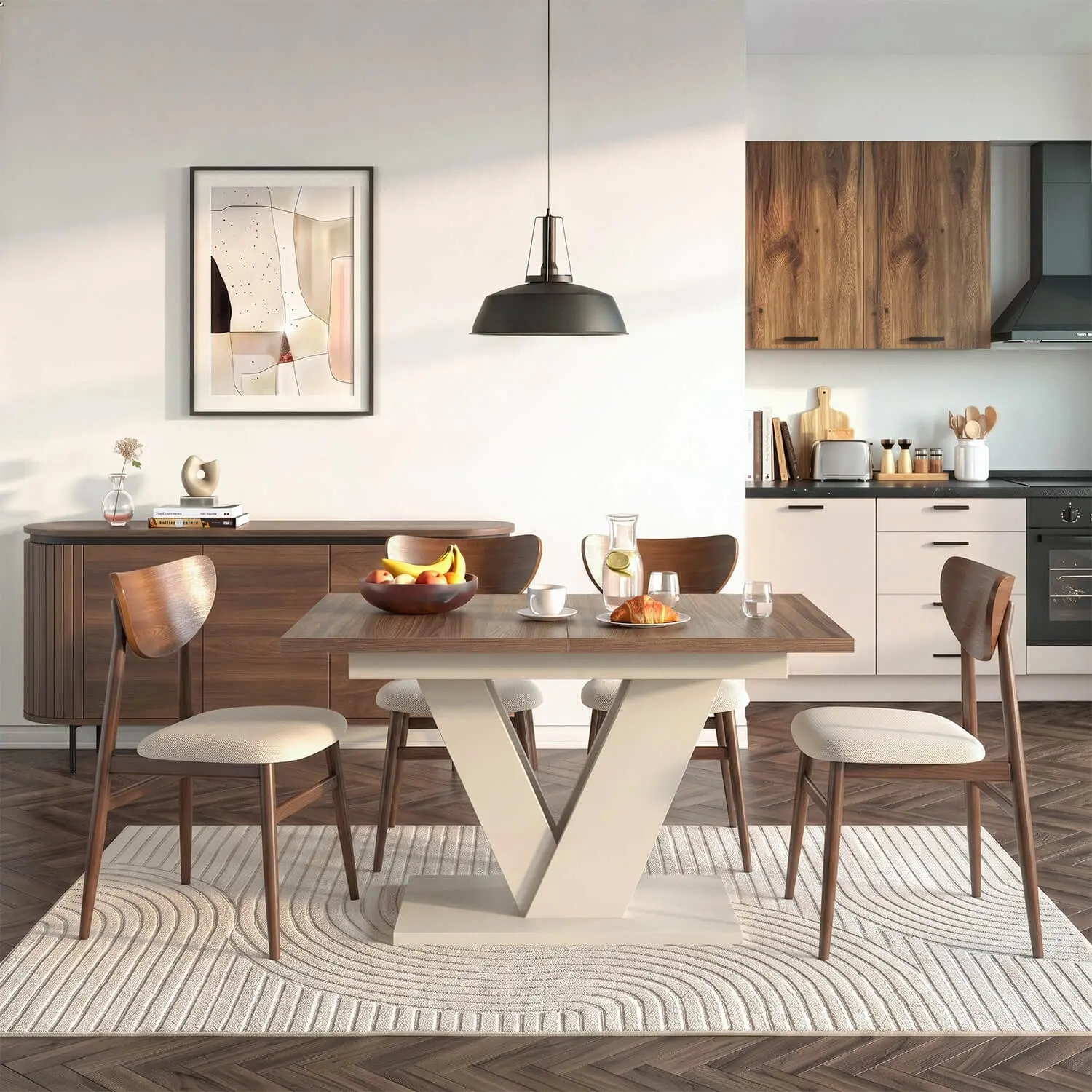 Стол раскладной Mebel Elite Clark 120-160 (Walnut/Cashmere) - 10