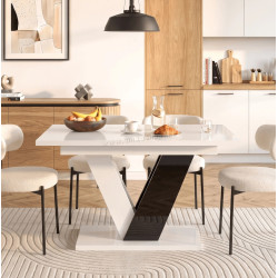 Стол раскладной Mebel Elite Clark 120/160 (White/Black)