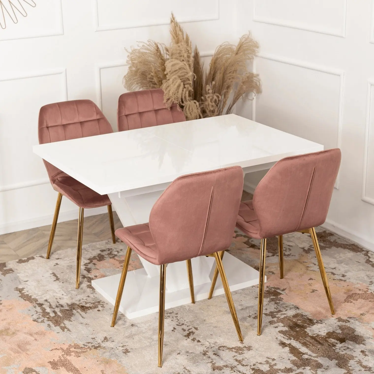 Masa extensibila Mebel Elite Clark 120/160 (White gloss)