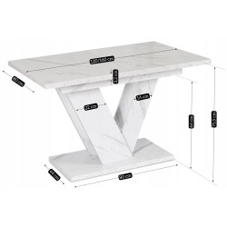 Стол раскладной Mebel Elite Clark 120/160 (White Marble) Thumb