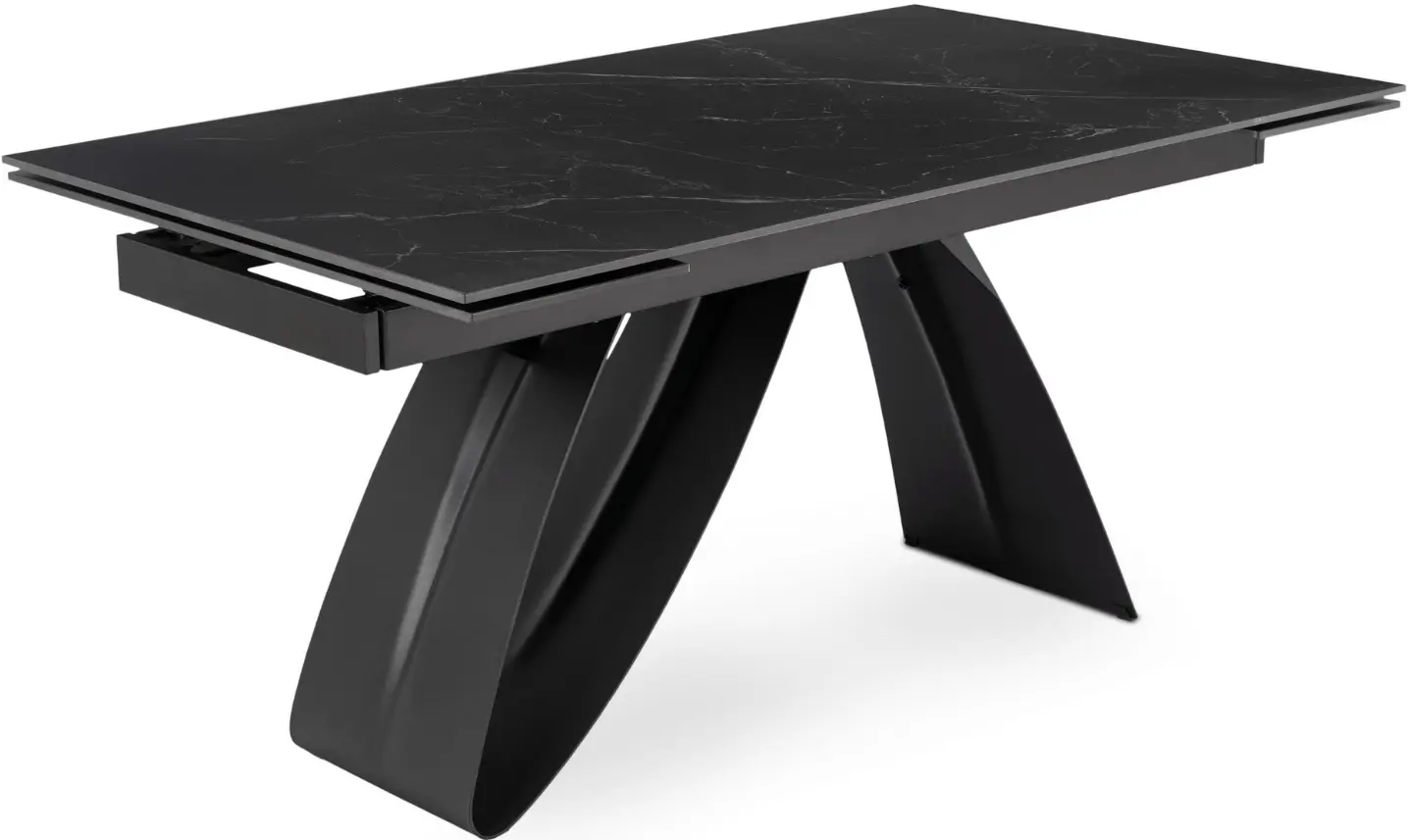 Стол раскладной Mebel Elite Devon 160/220 (Black Marble/Black) - 2