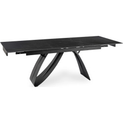 Стол раскладной Mebel Elite Devon 160/220 (Black Marble/Black) Thumb