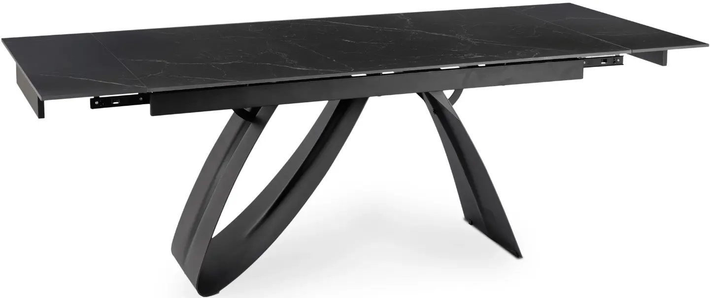 Стол раскладной Mebel Elite Devon 160/220 (Black Marble/Black) - 3