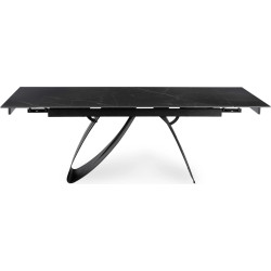 Стол раскладной Mebel Elite Devon 160/220 (Black Marble/Black) Thumb