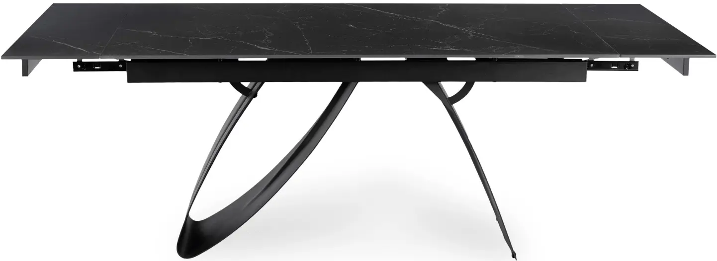 Стол раскладной Mebel Elite Devon 160/220 (Black Marble/Black) - 4